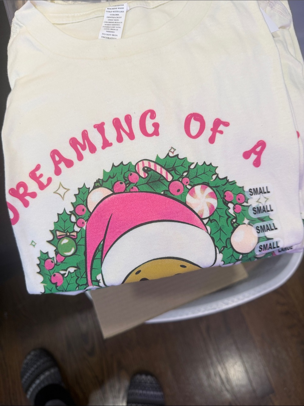 Dreaming of a Pink Holiday Graphic Tee - Small